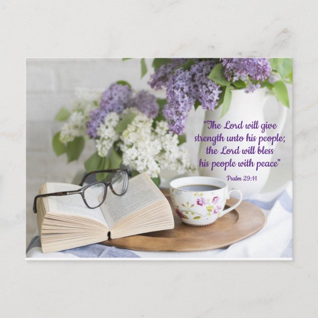 gesegnet mit Frieden Postkarte (Vorderseite)