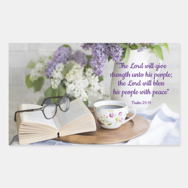 gesegnet mit Frieden Rechteckiger Aufkleber (Vorderseite)