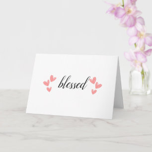 Gesegnet mit rosa Herz Gruß Karte