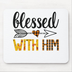 Gesegnet mit seinen Frauen Matching Paare Thanksgi Mousepad
