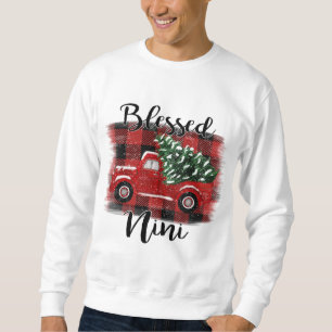Gesegnet Nini Red Truck Vintage Weihnachtsbaum Sweatshirt