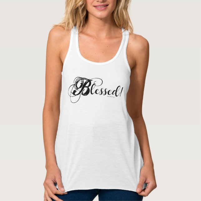 Gesegnet! Racerback Tank (schwarz) Top (Vorderseite)