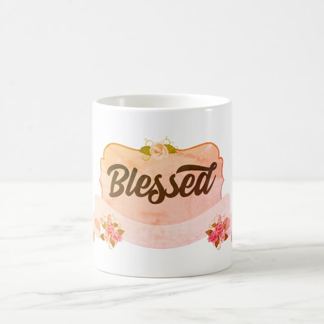 Gesegnet - Rose Kaffeetasse (Mittel)