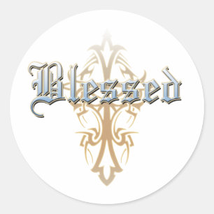 gesegnet runder aufkleber