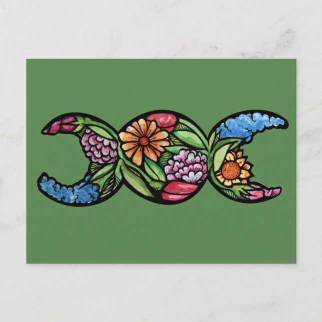 "Gesegnet sei" Dreifache Mondblüte   Postkarte (Vorderseite)