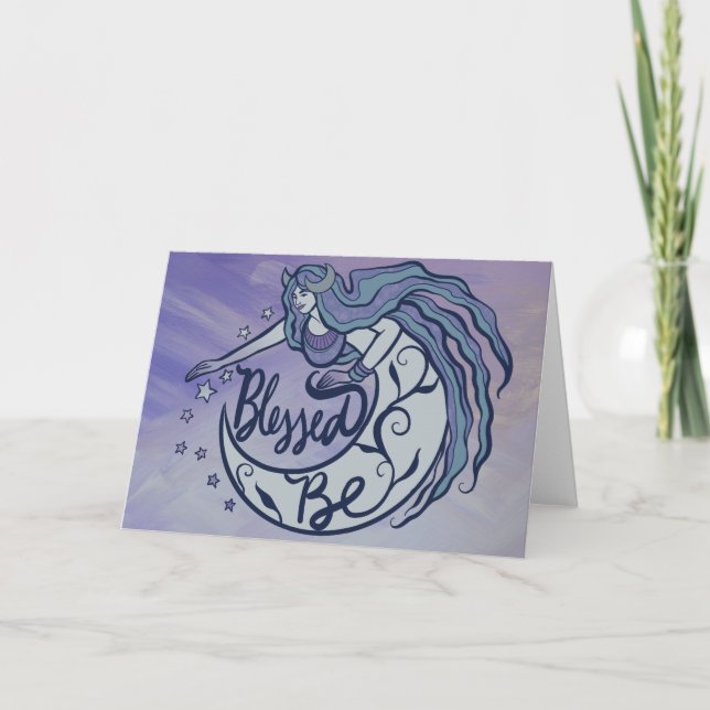 Gesegnet sei Moon Goddess Karte (Vorderseite)