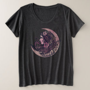 Gesegnet sei Moon Goddess Pagan Art Große Größe T-Shirt
