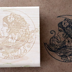 Gesegnet sei Moon Goddess Pagan Art Gummistempel