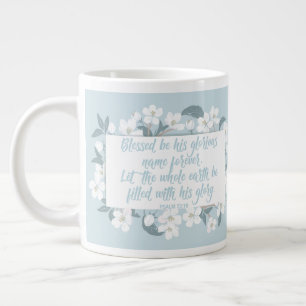 Gesegnet sein Name Psalm Christlich Verse Floral Jumbo-Tasse