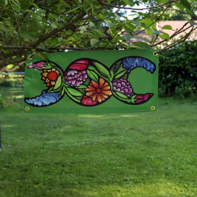 "Gesegnet sein" Triple Moon Bloom Banner (Von Creator hochgeladen)