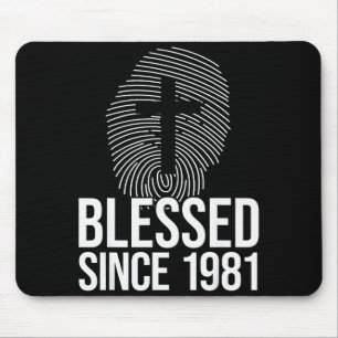 Gesegnet seit 1981 Geburtsjahr Geburtstag - J Mousepad