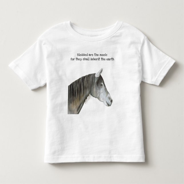 Gesegnet sind die Meek Horse Kleinkind T - Shirt (Vorderseite)