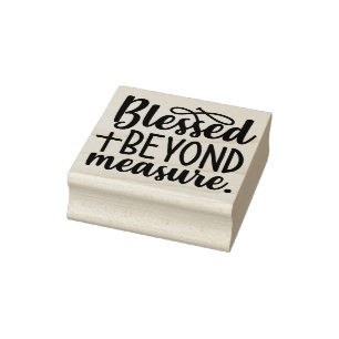 Gesegnet über die Messung Gummistempel
