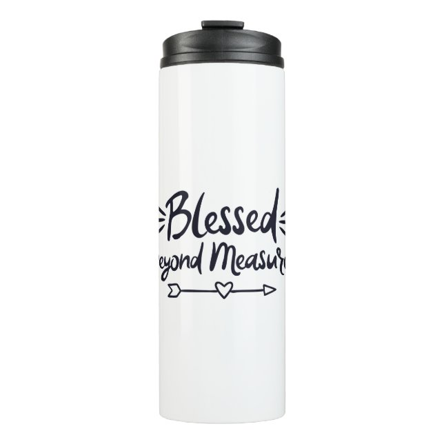 Gesegnet über Maßnahmen Evangelische Redewendungen Thermosbecher (Vorderseite)