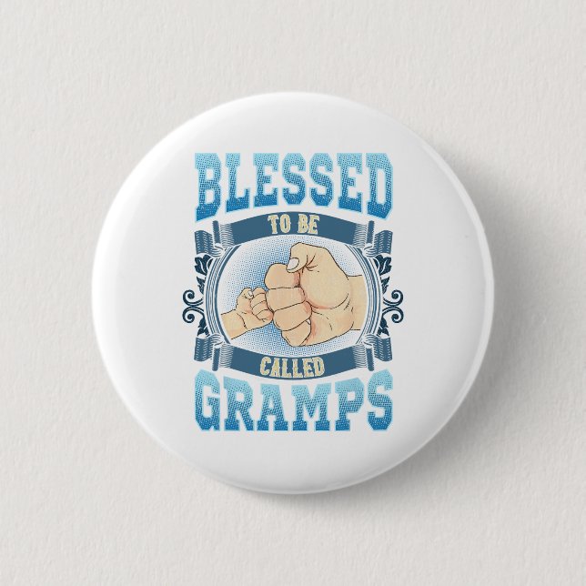 Gesegnet, um als Gramps Geschenke Gramps Väter d Button (Vorderseite)