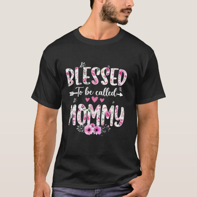 Gesegnet, um als Mommy Blume Funny Mother s D T-Shirt (Vorderseite)