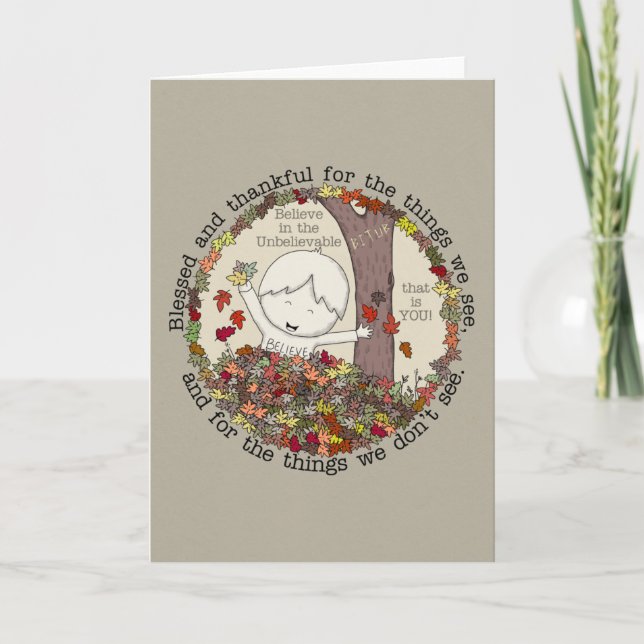 Gesegnet und dankbar feiertagskarte (Vorderseite)