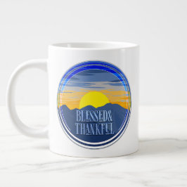 Gesegnet und Dankbar Jumbo-Tasse