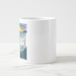Gesegnet und dankbar Jumbo-Tasse