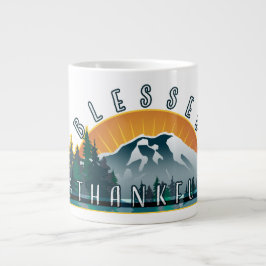 Gesegnet und dankbar Jumbo-Tasse