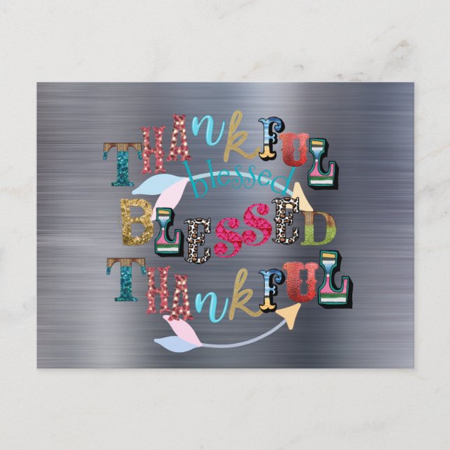Gesegnet und dankbar postkarte (Vorderseite)