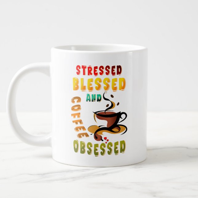 gesegnet und getrunken Jumbo-Tasse (Links)