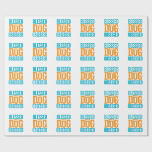 Gesegnet und hundebesessen Retro-Hundeliebhaber-De Geschenkpapier
