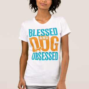 Gesegnet und hundebesessen Retro-Hundeliebhaber-De T-Shirt