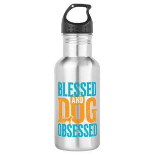 Gesegnet und hundebesessen Vintage-Hundeliebhaber- Edelstahlflasche
