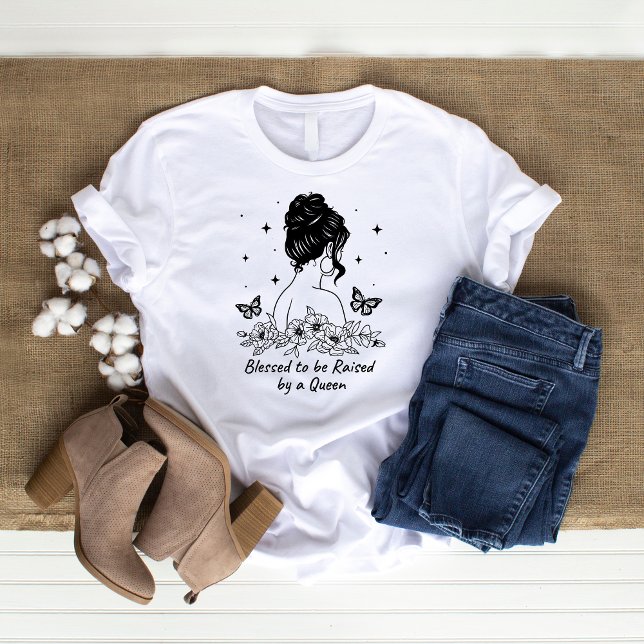 Gesegnet, von einem Queen Kontur Mama Geschenk erh T-Shirt (cute mom quotes shirt)