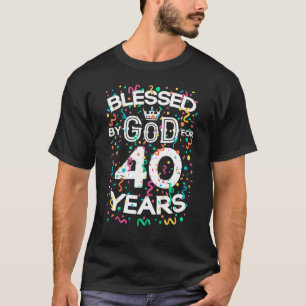 Gesegnet von Gott für 40 Jahre alt 40. Geburtstag T-Shirt