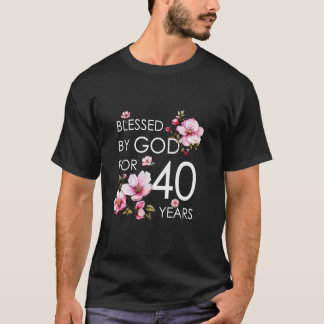 Gesegnet von Gott für 40 Jahre alter Kirschblossom T-Shirt