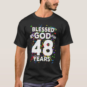 Gesegnet von Gott für 48 Jahre Happy 48. Geburtsta T-Shirt