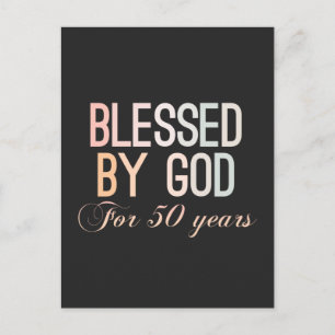 Gesegnet von Gott für 50 Jahre, 50. Geburtstagsdes Postkarte