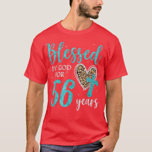Gesegnet von Gott für 56 Jahre glücklich 56. Tag L T-Shirt