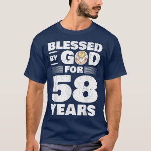 Gesegnet von Gott für 58 Jahre 58. Geburtstag T-Shirt