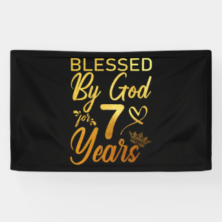 Gesegnet von Gott für 70 Jahre 70. Geburtstag Glau Banner