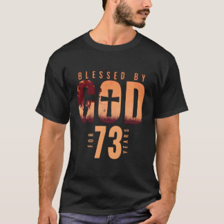 gesegnet von Gott für 73 Jahre 73. Geburtstag Reli T-Shirt