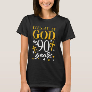 Gesegnet von Gott für 90 Jahre alt 90. Geburtstag  T-Shirt