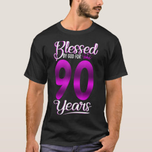 Gesegnet von Gott für 90 Jahre alt 90. Geburtstag T-Shirt