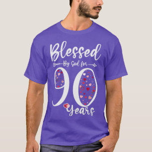 Gesegnet von Gott für 90 Jahre alt 90. Geburtstags T-Shirt