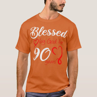 Gesegnet von Gott für 90 Jahre Alte Geburtstagspar T-Shirt
