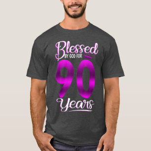 Gesegnet von Gott für 90 Jahre Altes 90. Geburtsta T-Shirt
