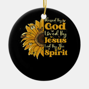 Gesegnet von Gott geliebt durch Jesus geführt durc Keramik Ornament