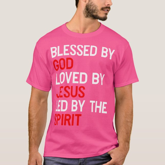 Gesegnet von Gott geliebt durch Jesus geführt durc T-Shirt (Vorderseite)