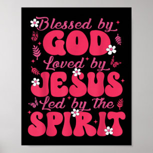 Gesegnet von Gott geliebt von Jesus Butterfly Bläs Poster