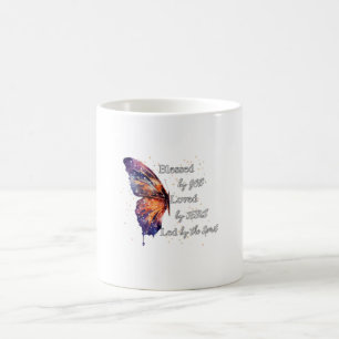 Gesegnet von Gott, geliebt von Jesus, geleitet vom Kaffeetasse