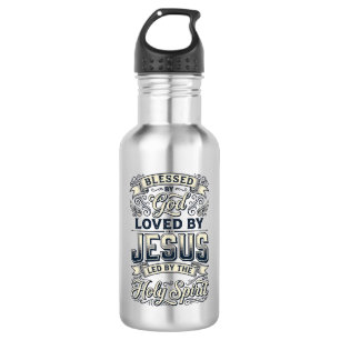 Gesegnet von Gott Jesus Heiliger Geist Vintage-Shi Edelstahlflasche