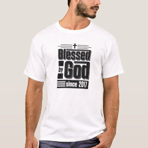 Gesegnet von Gott seit 2017 Christlich Themed Birt T-Shirt