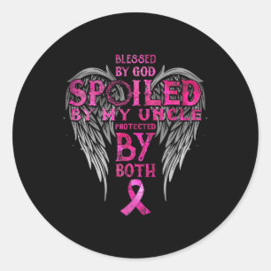 Gesegnet von Gott, verwöhnt von meinem Onkel gesch Runder Aufkleber